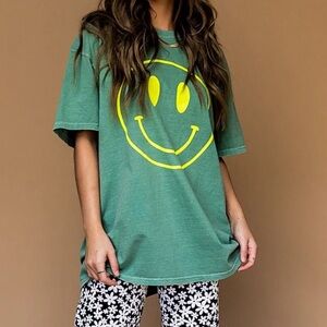 LALA ORIGINAL: The World Needs Your Magic Oversized Tee in Sage + Neon